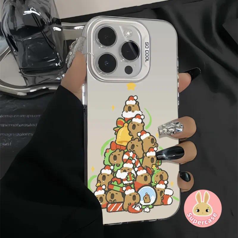 Vỏ Cây Giáng Sinh Capybara Cho Samsung Galaxy A36 A35 A34 M35 M32 A33 A34 A32 A31 M31 Prime F34 M34 A30 A20 M30S Note 20 Ultra Vỏ Điện Thoại Ốp Lưng Cứng Mờ Chống Sốc