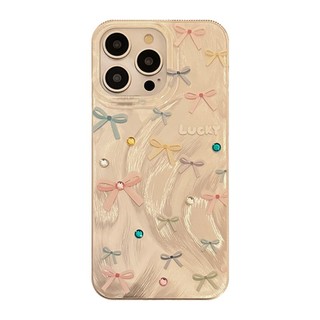 Ốp Lưng Cho iPhone 17 15 13 11 12 14 16 Pro Max XR X XS Max 14 16 8 7 Plus SE 2020 Air Vỏ bảo vệ đính đá nơ nhiều màu