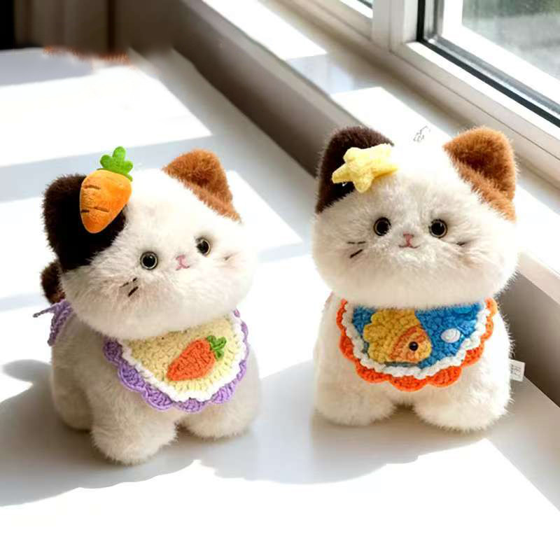 20cm Tricolor Mèo Sang Trọng Đồ Chơi Dễ Thương Sang Trọng Sanhua Mèo Búp Bê Ngủ Bạn Gái Sinh Nhật Bàn Quà Tặng Với Mèo Con Đồ Chơi Búp Bê