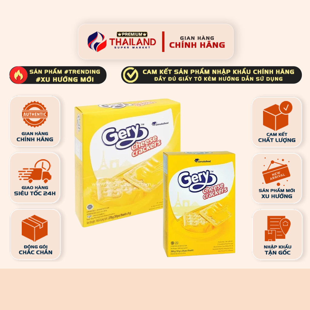 Bánh Gery Phô Mai Cheese Cracker – Bánh Cracker Phủ Phô Mai Giòn Tan ...