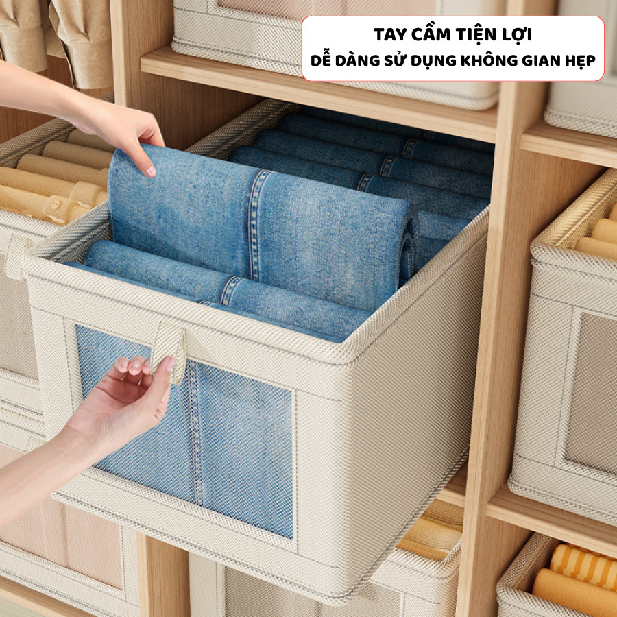 Hộp Vải Gấp Gọn Đựng Quần Áo ENODA HOME, Hộp Vải Dày Dặn Lưu Trữ Quần Áo Thiết Kế Tối Giản Hiện Đại HV024