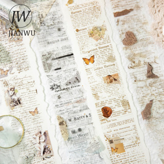 JIANWU Mất Bộ Nhớ Vintage Tiếng Anh Văn Bản Nhân Vật Phong Cảnh Chất Liệu Cắt Băng PET Sáng Tạo DIY Tạp Chí Văn Phòng Phẩm