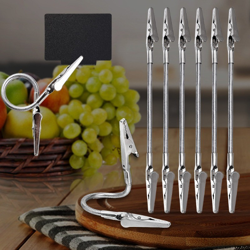 1 / 3 / 5 Chiếc Siêu Thị Ghi Chú Giá Thẻ Kẹp / Kẹp Cá Sấu Đầu Kép / Thẻ Ghi Nhớ Ảnh Giá Đỡ