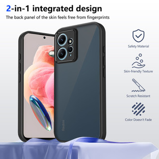 Dành Cho Redmi Note 12 4G Ốp điện thoại Cứng Mờ Da-Cảm Giác Mềm Khung TPU Chống Sốc Mỏng Vỏ
