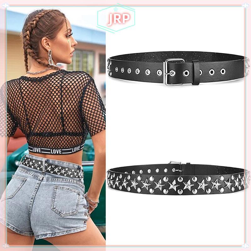 JRP Đinh Tán Rỗng Viên Đạn Trang Trí Đai Da Thời Trang Đính Đá Goth Có Thể Điều Chỉnh Nữ Punk Thắt Lưng JRP