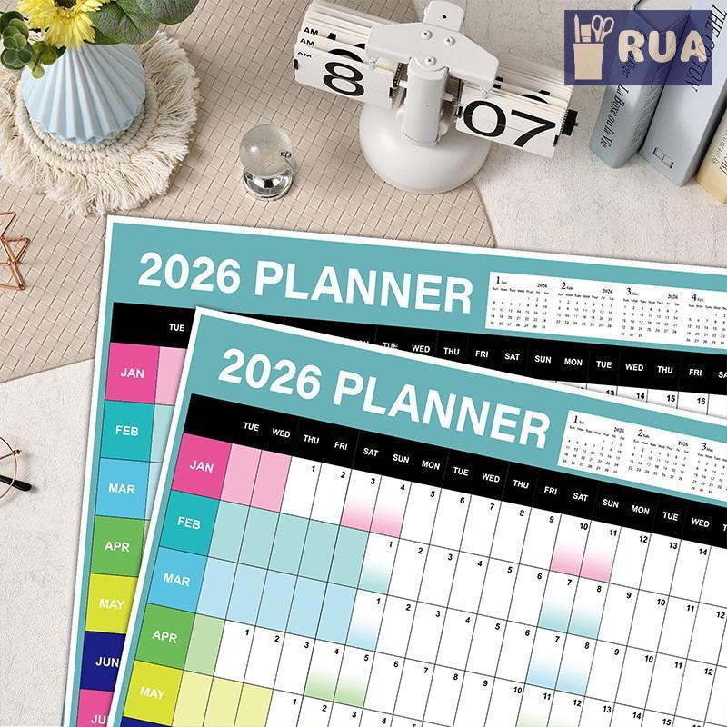 RUA 2026 Lịch Treo Tường Hàng Năm Poster Có Miếng Dán Lịch Lập Kế Hoạch Lớn Tổ Chức Văn Phòng Tại Nhà Quản Lý Thời Gian Lịch Trình Công Cụ Mới