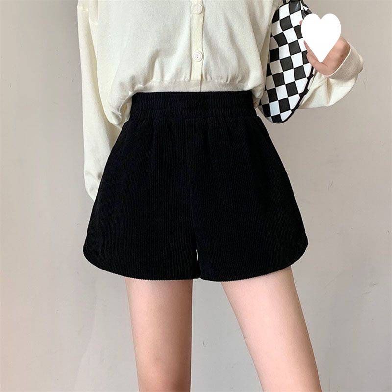 Milyfashion   Mùa thu đông  Mẫu mới  Quần short lông vũ  Cao gót  Thoáng mát  Mặc ngoài  Rộng  Casual