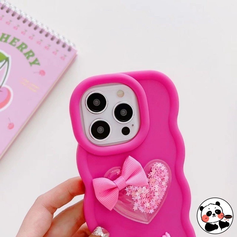 Ốp Điện Thoại Tình Yêu Lấp Lánh 3D Wave Cho Vivo Y29 Y29S Y29T Y28 Y28S Y27 Y27S Y78 Plus Y73 Y58 Y56 X80 Lite 5G 4G Vỏ Mềm Màu Kẹo Macaron Dễ Thương