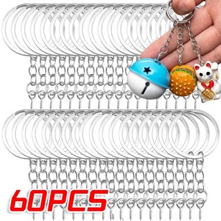 20 / 40 / 60 Chiếc Móc Khóa Hợp Kim Mạ Điện Có Vít Móc Mắt - Phụ Kiện Móc Khóa Bạc DIY
