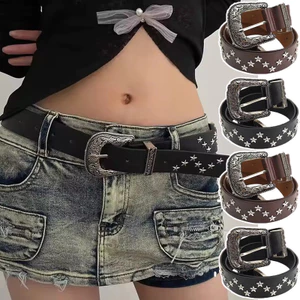 Dây thắt lưng da PU phong cách Gothic Punk Y2K Retro - Có thể điều chỉnh, phù hợp với váy, quần jeans và áo sơ mi