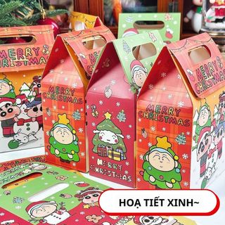 Túi Quà Noel Có Quai Xách Đựng Gift Giáng Sinh Cute Họa Tiết Shin Dễ Thương Timo GQ67
