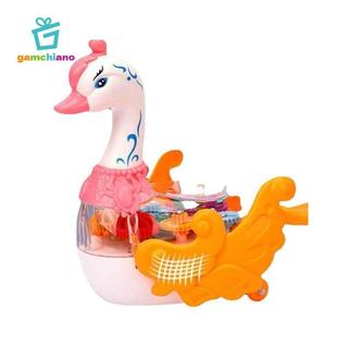 Gamchiano Mechanical Gear Swan, Thiên nga điện tử sáng tạo, vui nhộn với bánh răng di chuyển, trong suốt với bánh xe đa năng cho trẻ từ 3 tuổi trở lên