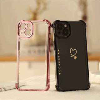 Ốp Điện Thoại Trái Tim Vàng Cho Motorola Moto Edge 50 Pro Neo 60 Fusion G86 G84 G72 G60 G56 G54 G52 G10 G20 G30 G06 G05 5G Mạ Điện Bảo Vệ Chống Rơi Trong Suốt
