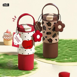 Bình Giữ Nhiệt Monet Garden, Cốc Giữ Nhiệt Happy Supply Chain, ly giữ nhiệt có quai xách 710ml [ko có lọc trà]