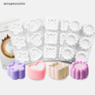 Airspecutin 3D Trái Tim / Ngôi Sao / Tròn / Vuông Hoa Pudding Silicone Mousse Khuôn DIY Món Tráng Miệng Khuôn Socola Dụng Cụ Trang Trí Bánh Máy Nướng EN