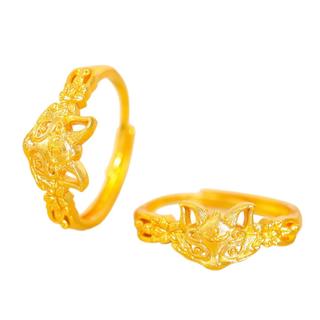Nhẫn Hồ Ly Họa Tiết Hoa Có Thể Điều Chỉnh Mạ Vàng Tinh Tế Phong Cách Sang Nhẹ Dễ Phối Phù Hợp Nhiều Dáng Tay Thiết Kế Ti