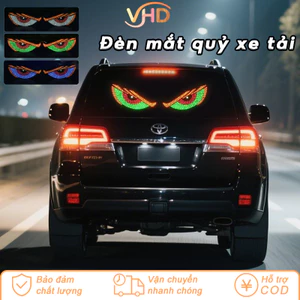 Đèn LED Trang Trí Kính Hậu Ô Tô - Mắt Quỷ Động Đa Chế Độ, Hiển Thị Hình Ảnh Độc Đáo, Kết Nối USB Tiện Lợi