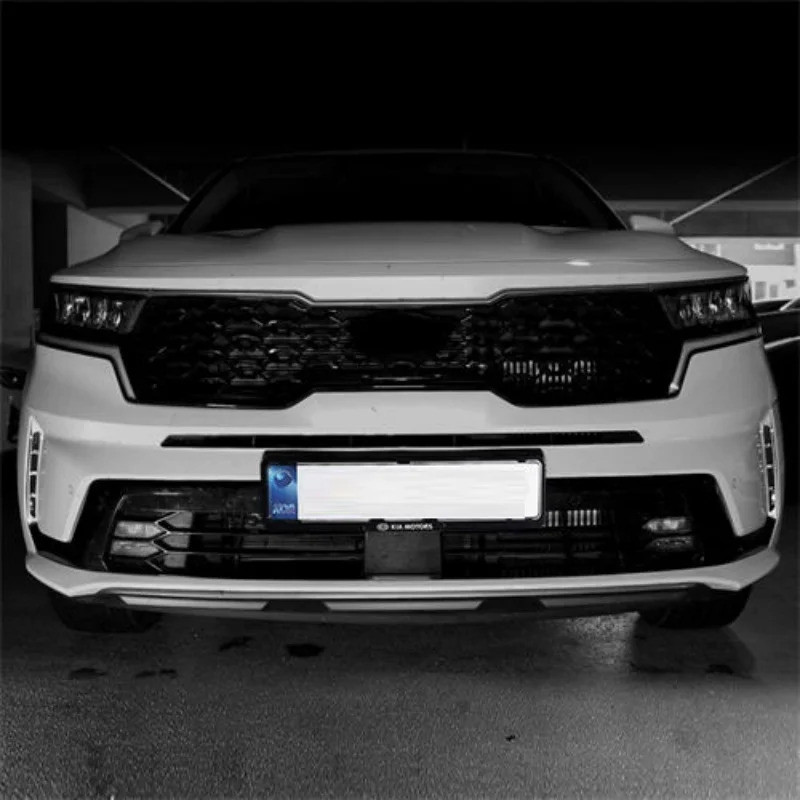 Dành Cho Xe Kia Sorento MQ4 2021-2023 ABS Crom Bạc Sợi Carbon Phong Cách Cản Trước Lỗ Thông Khí Đèn Sương Mù Trang Trí Ngoại Thất