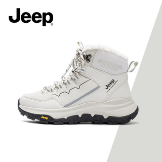 JEEP Snow Short Boots Nữ Đế Dày Lông Cừu-Fleece Ấm Áp Cao Cấp Thu Đông Đi Bộ Đường Dài Đi Bộ Đường Dài Chống Trơn Trượt Giày Chống Mài Mòn