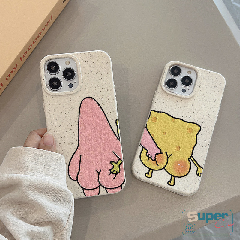 Ốp lưng tương thích cho IPhone 13 17 16 11 15 14 12 Pro Max XR Air X XS Max 8 14 15 6 6s 16 Plus SE 2020 Phim hoạt hình sáng tạo SpongeBob Patrick Friends Vỏ thân thiện với môi trường có thể phân hủy