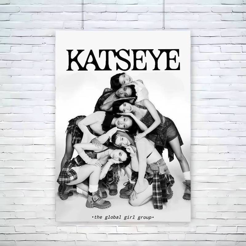 K Katseye Kpop Ban Nhạc Poster Chất Lượng Cao Thẩm Mỹ Treo Tường Nghệ Thuật Không Khung Vải Chống Thấm Nước Nhà Phòng Khách Ký Túc Xá Trang Trí