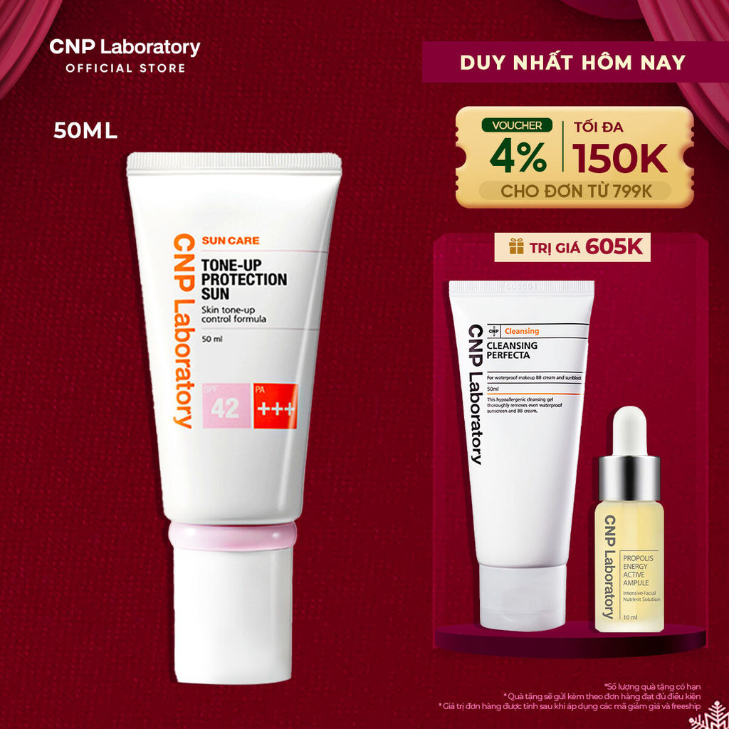 [CNP Laboratory Official] Kem chống nắng nâng tông và kiềm dầu CNP Laboratory tone up sun cream SPF 42/PA+++ 50ml