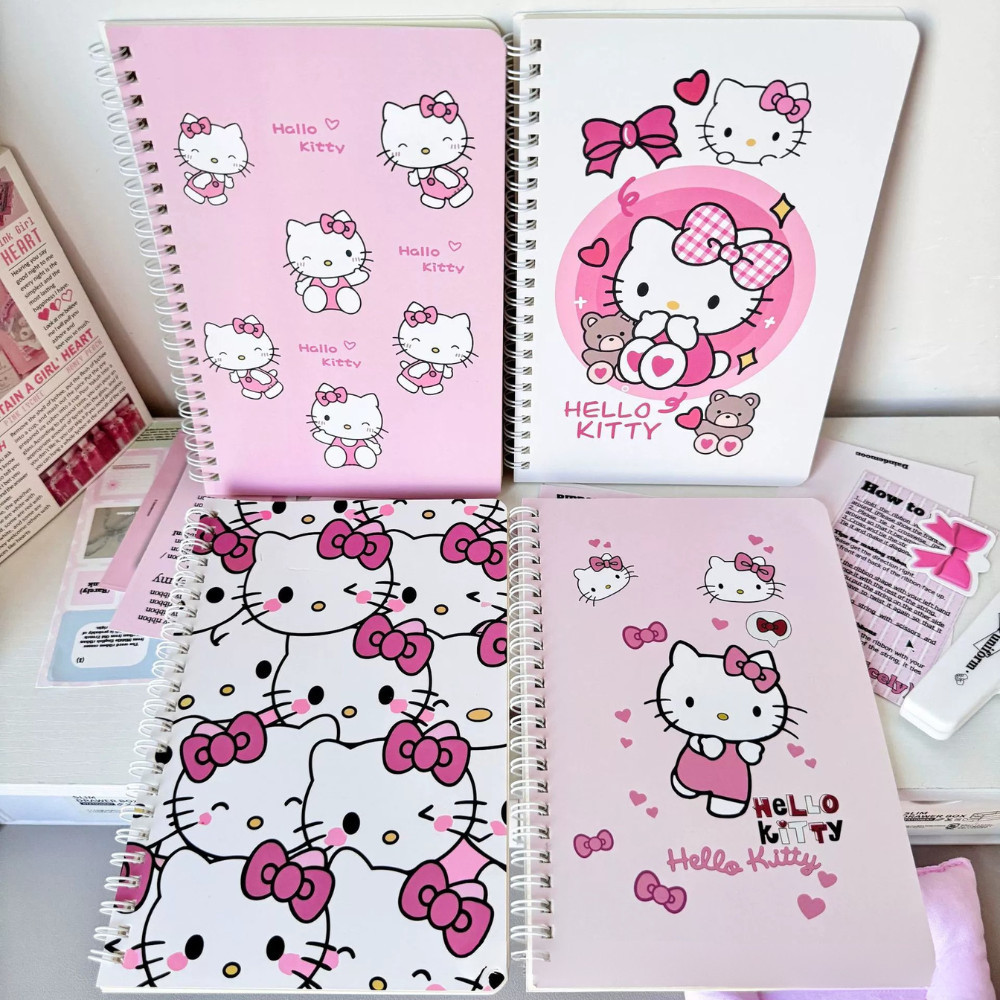 Sổ ghi chú Hello Kitty A7 S76 – Sổ lò xo mini mèo hồng 100 trang, tiện ...