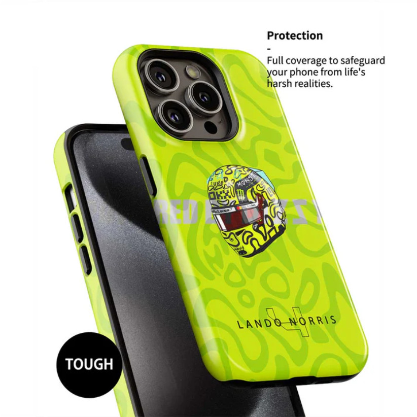 Ốp Điện Thoại Mũ Bảo Hiểm Lando Norris 2025 Thích Hợp Cho iPhone17 16PM 15ProMax 11Pro 12MINI SAMSUNG S22 / 23 / 24 / 25 13plus 7 / 8 SE XS XR 2in1 Vỏ Bóng