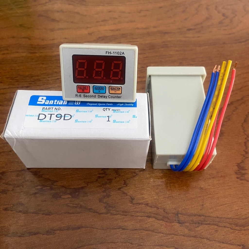 Đồng Hồ Đếm Sản Lượng Máy Cắt Đầu Bàn Điện Tử 6 Chân DT9D Santian – Chính Xác, Bền Bỉ