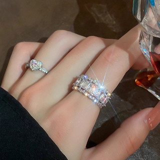 Shining Zircon Mở Nhẫn Nữ Cao Cấp Tính Khí Thời Trang Nhẫn Đồng Giá Rẻ Trang Sức Sang Trọng