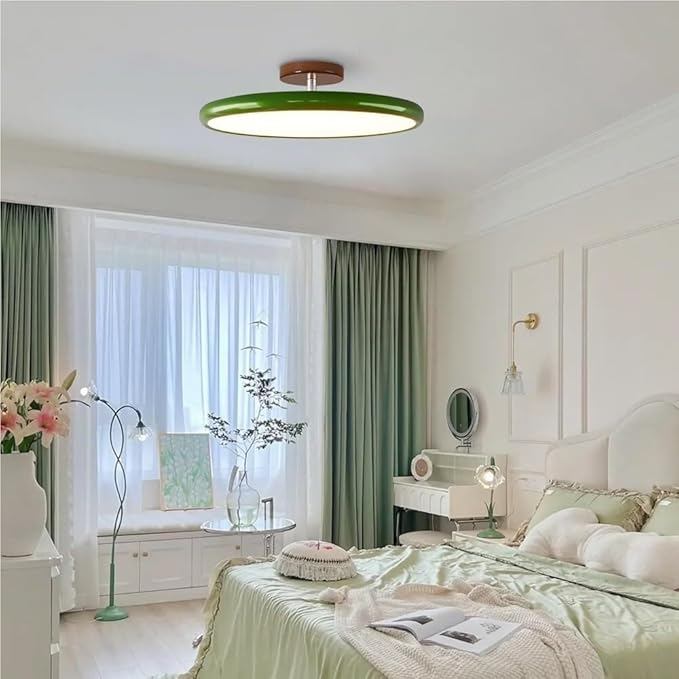 Đèn trần tròn cổ điển, Đèn chùm âm trần bằng sắt Led hiện đại, Phòng ngủ, Phòng khách, Đèn trong nhà trang trí ban công