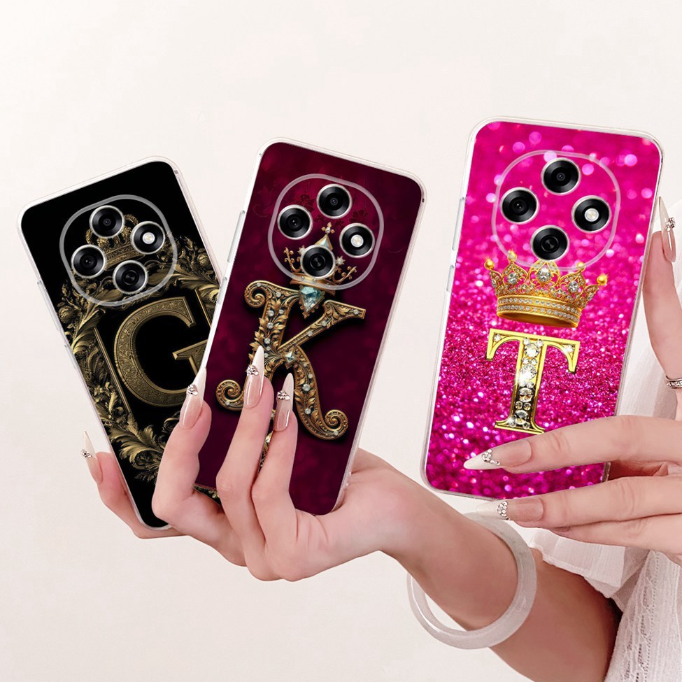 Ốp Lưng Trong Suốt Cho Oppo A6 Pro Trung Quốc PLN110 Chữ A-Z Sang Trọng Thời Trang Cool Crown Vỏ Mềm Oppo A6Pro Trung Quốc