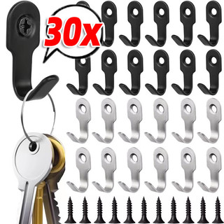 10 / 20 / 30 Bộ Móc Mini Hình Chữ J Có Vít - Móc Treo Tường Bằng Thép Không Gỉ Nhà Bếp Phòng Tắm Tổ Chức