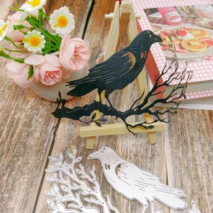 Chim Trên Nhánh Kim Loại Thép Carbon Cắt Khuôn DIY Dập Nổi Mẫu Sổ Lưu Niệm Album Ảnh Thiệp Chúc Mừng Cắt Chết Giấy Nghệ Thuật Khuôn