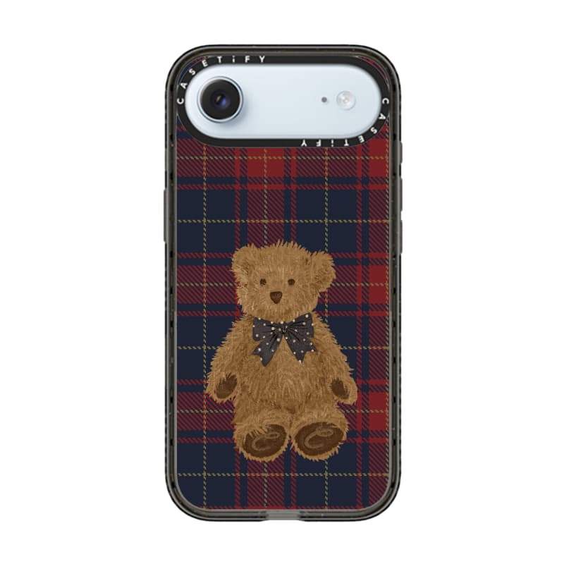 CASECASE X Nơ Gấu Đen Cạnh Trong Suốt Cứng Hút Từ Tính Tác Động Dành Cho Apple IPhone 12 13 14 15 16 17 Pro Max Air Plus Có Hộp