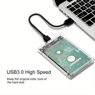 Box ổ cứng 2.5 inch trong suốt - Cổng USB 3.0, hỗ trợ SSD SATA 2TB, bảo hành 12 tháng