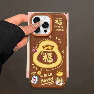 Năm Mới 3D Túi May Mắn Vàng Đồng Xu Bỏ Túi Dành Cho Xe Máy Moto EDGE 60 Stylus FUSION 50 PRO NEO G05 G15 G34 G35 Da PU Dễ Thương Mềm Mờ