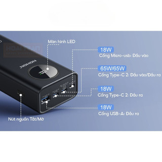 Sạc dự phòng NOHON NX-65W 26800mAh • Hỗ trợ sạc nhanh PD 65W Max cho Laptop, điện thoại thông minh - ONEMAX