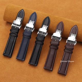 Dây đeo đồng hồ bằng da thật không thấm nước đầy màu sắc 12-24mm Khóa bướm 12 / 14 / 16 / 18 / 19 / 20 / 21 / 22 / 24mm Dây đeo đồng hồ da bê dành cho nam nữ