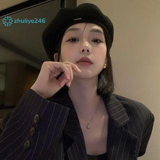 < zhuliye246 > Mũ nồi nữ màu trơn thời trang Hàn Quốc Mũ hình bát giác cổ điển thanh lịch dành cho nữ họa sĩ Newsboy Beanie Bonnet