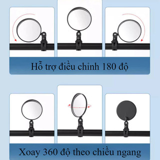 Gương Bên Chiếu Hậu Xe Đạp Welink-Gương tròn lồi xoay Và 360 Độ,Tiện Lợi Gắn，Phụ kiện đi xe đạp
