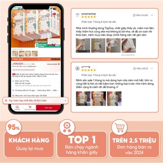 Khăn giấy rút Top Gia thùng 2 bịch treo tường tiện lợi siêu dai mềm mịn TopGia Store1