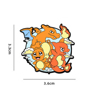 4 Cái / bộ Pokemon Huy Hiệu Pikachu Firedragon Squirtle Anime Thổ Cẩm Trang Trí Trẻ Em Pin