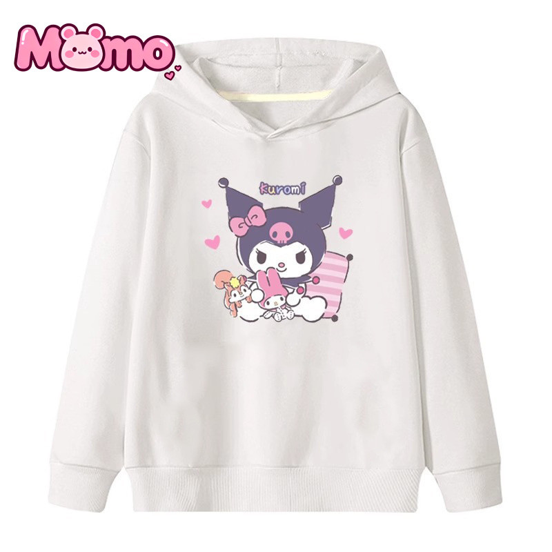 Quần Áo Trẻ Em Kuromi Áo Chui Đầu Có Mũ Trùm Đầu Mới In Hình Hoạt Hình Thường Ngày Cho Trẻ Lớn Tuổi