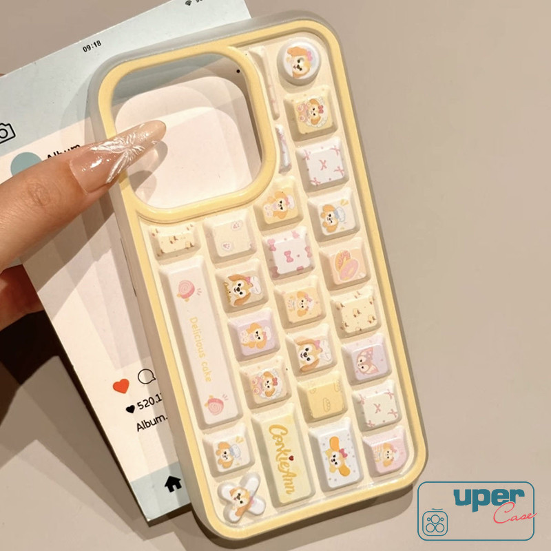 Ốp Lưng Tương Thích Cho IPhone 13 16 17 11 14 15 12 Pro Max XR 15 14 6 7 8 6s 16 Plus X XS Max Air SE Hoạt Hình Thời Trang Dễ Thương Linabell Hello Kitty Vỏ Bàn Phím 3D