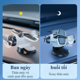 Máy Bay Trang Trí Năng Lượng Mặt Trời - ABS Cao Cấp, Xoay 360° Mượt, Trang Trí Bảng Điều Khiển Xe