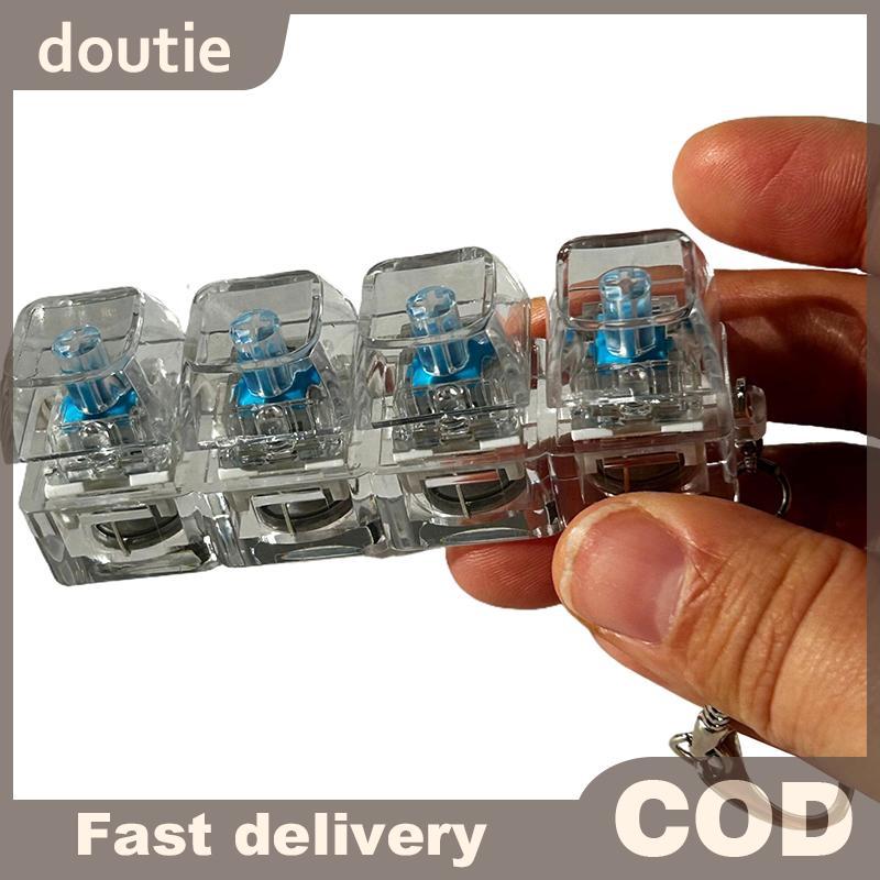 Doutie 4 / 9 Phím Bàn Phím Cơ Trục Máy Kiểm Tra Bàn Phím LED Chìa Khóa Giảm Căng Thẳng DIY Nút Keycap Móc Khóa Đồ Chơi Quà Tặng VN