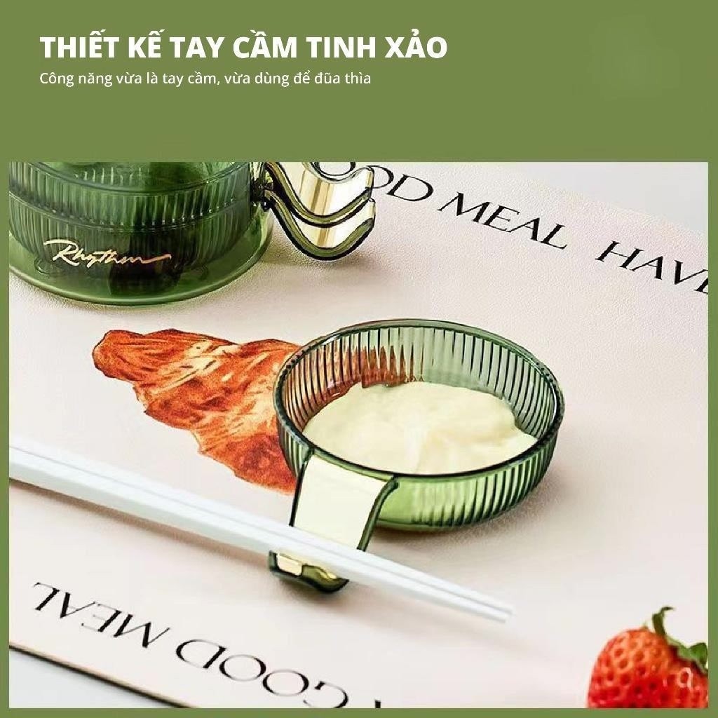 Bộ 4 Chén Dĩa Đựng Nước Chấm Có Khay Đựng Có Tay Cầm Tiện Dụng