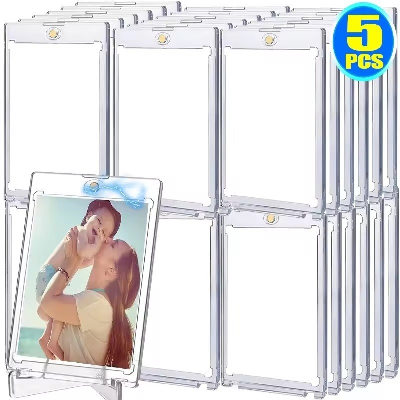 1 / 3 / 5 Cái 35PT Đựng Thẻ Từ Tính / Vỏ Nhựa Cứng Bảo Vệ Tia UV / Tay Bảo Vệ Thẻ