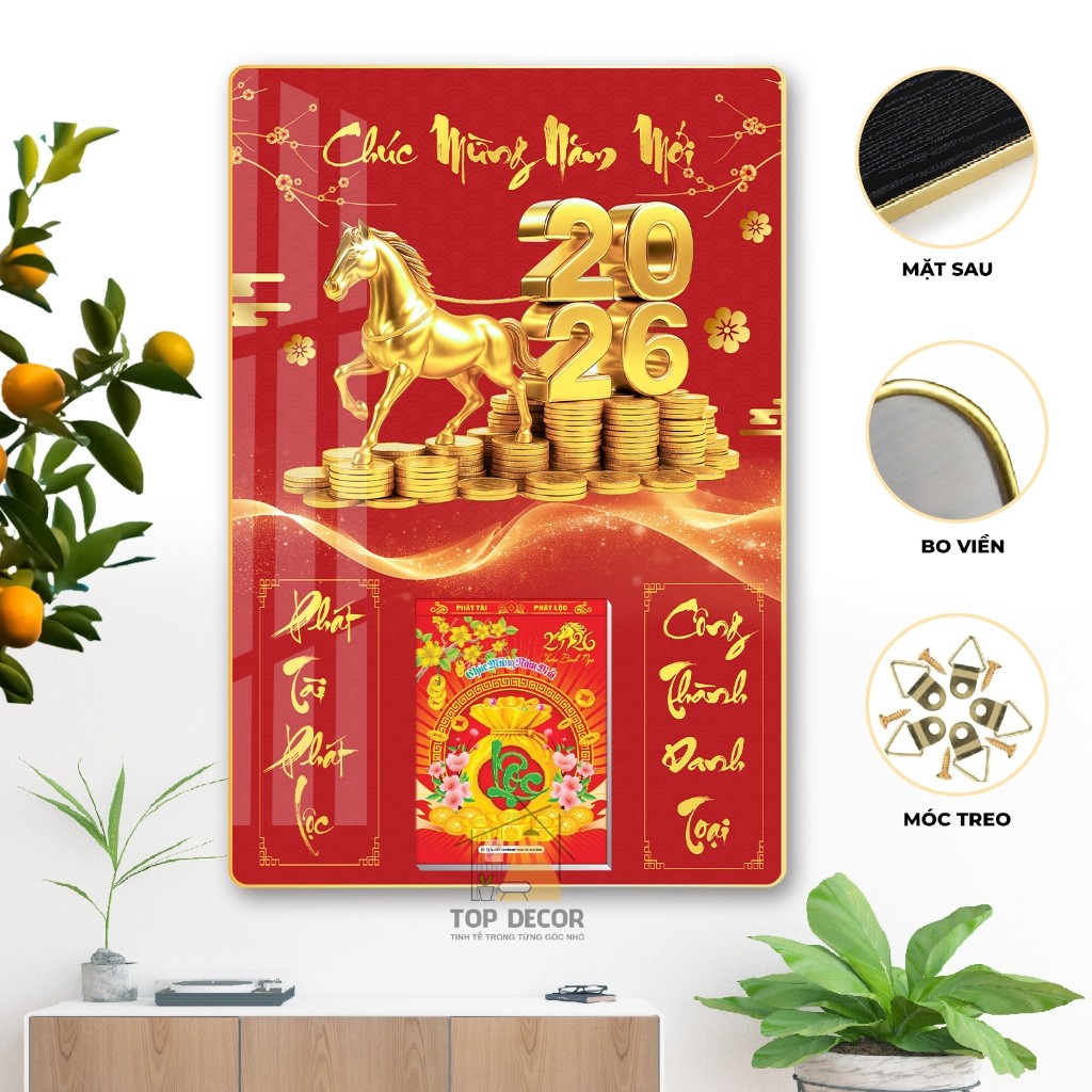 Lịch 2026 - Lốc lịch 10.3x14.3cm - 13x19cm lịch trung chữ số to, có ngày giờ hoàng đạo - Top Decor